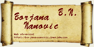 Borjana Nanović vizit kartica